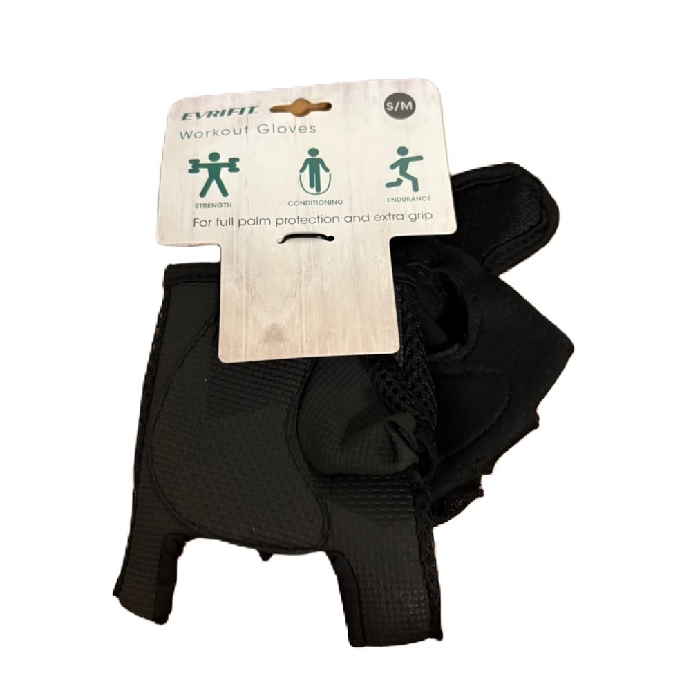 Evri Fit Half Finger Workout Gloves Sport Weight Lifting Exercise S/M NEW